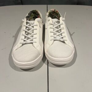 Hey Dude White Floral Lined Sneakers